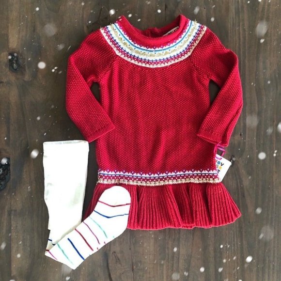 Merry & Bright Knitted Dress Set 24m - Picture 1 of 5
